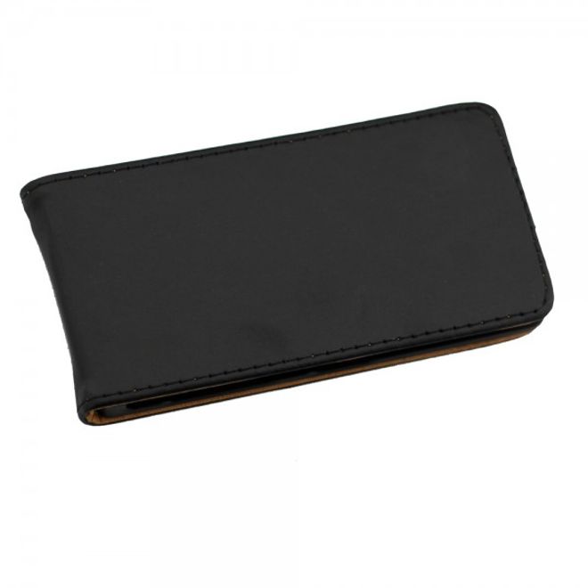 Sony Xperia Z5 Compact Klassische, magnetische Leder Flip Case Hülle vertikal - schwarz