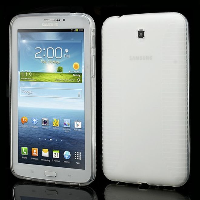 Samsung Galaxy Tab 3 7.0 Anti-Rutsch und elastisches Plastik Case - weiss/transparent