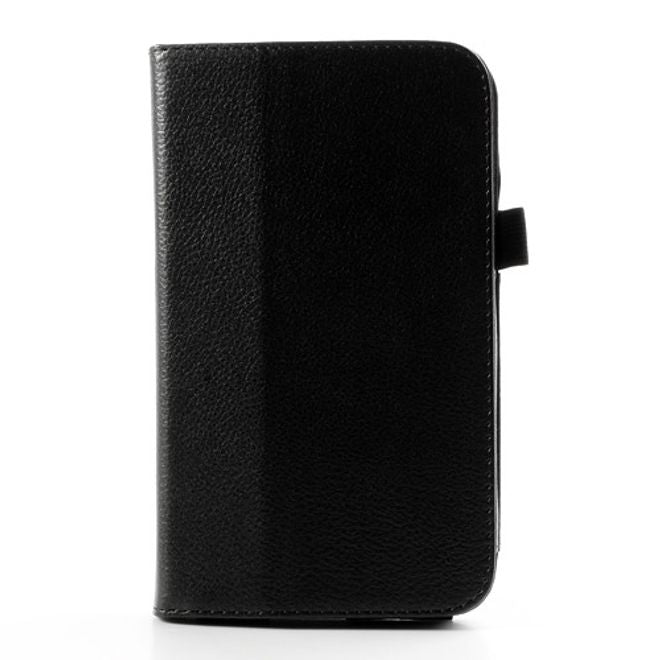 Samsung Galaxy Tab 3 7.0 Litchi-style Leder Case mit Standfunktion - schwarz