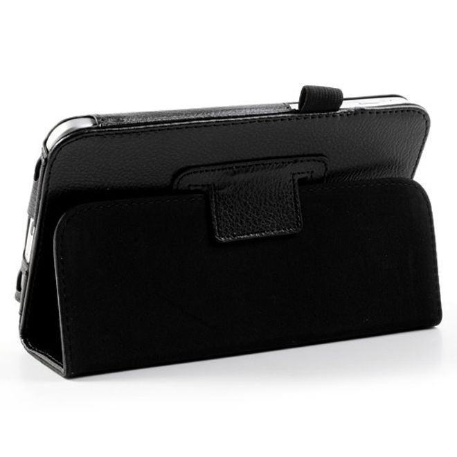 Samsung Galaxy Tab 3 7.0 Litchi-style Leder Case mit Standfunktion - schwarz