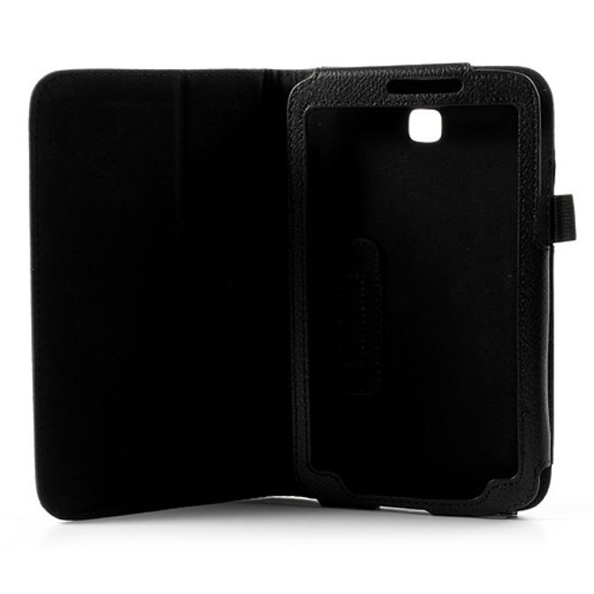 Samsung Galaxy Tab 3 7.0 Litchi-style Leder Case mit Standfunktion - schwarz