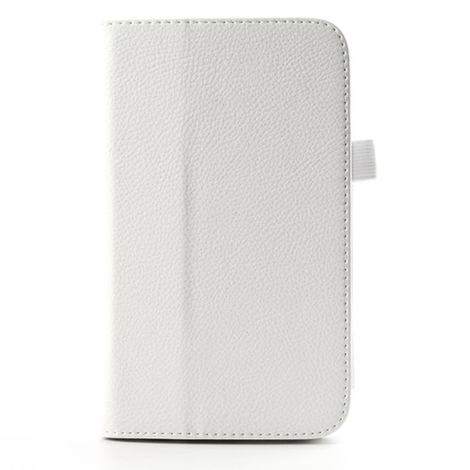 Samsung Galaxy Tab 3 7.0 Litchi-style Leder Case mit Standfunktion - weiss