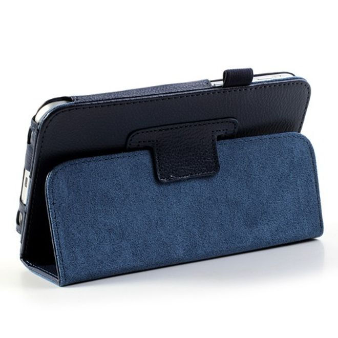 Samsung Galaxy Tab 3 7.0 Litchi-style Leder Case mit Standfunktion - dunkelblau