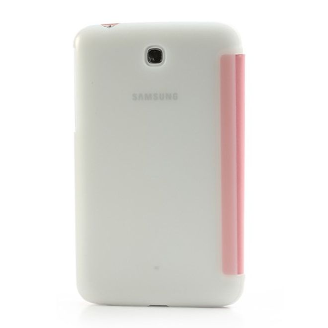 Samsung Galaxy Tab 3 7.0 Leder Case mit Plastik Rückseiten Case und diversen Standfunktionen - pink