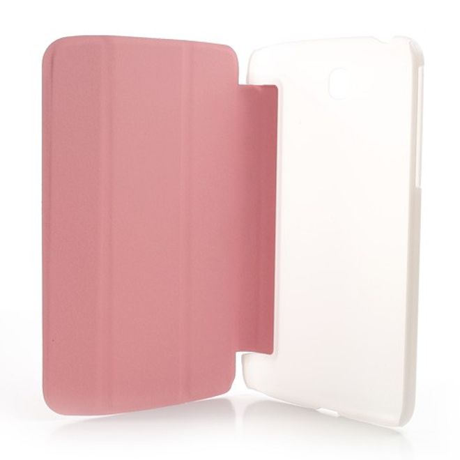 Samsung Galaxy Tab 3 7.0 Leder Case mit Plastik Rückseiten Case und diversen Standfunktionen - pink