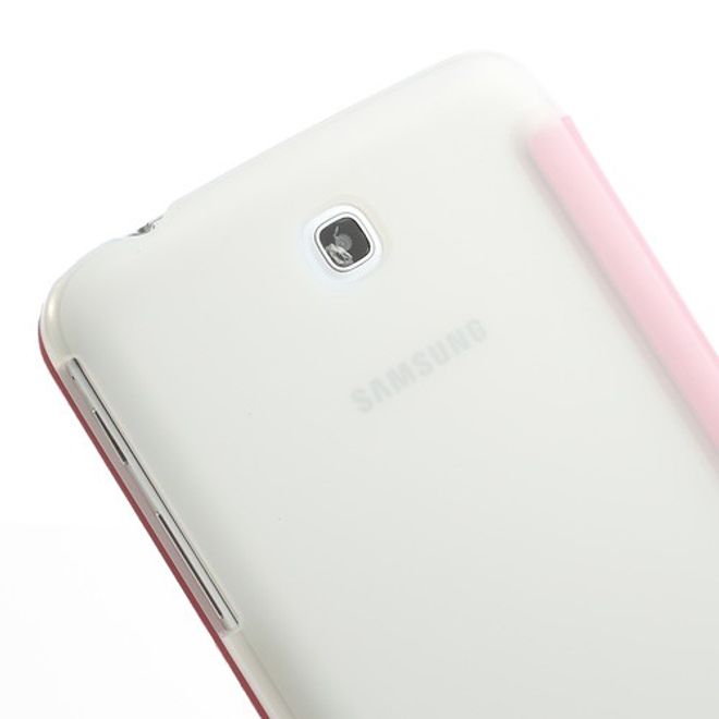 Samsung Galaxy Tab 3 7.0 Leder Case mit Plastik Rückseiten Case und diversen Standfunktionen - pink
