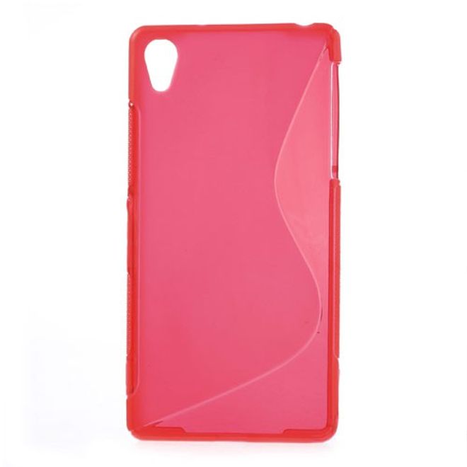 Sony Xperia Z2 Elastisches Plastik Case S-Curve - rot