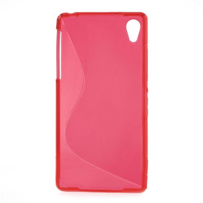 Sony Xperia Z2 Elastisches Plastik Case S-Curve - rot