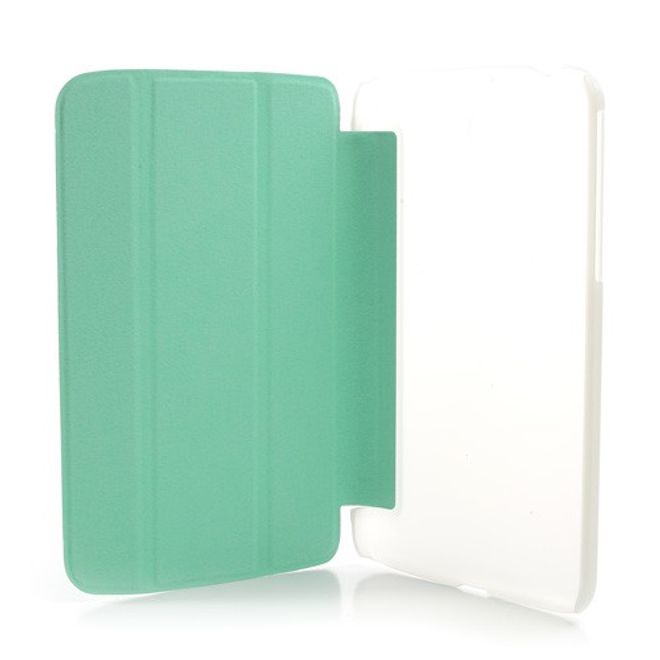 Samsung Galaxy Tab 3 7.0 Leder Case mit Plastik Rückseiten Case und diversen Standfunktionen - cyan