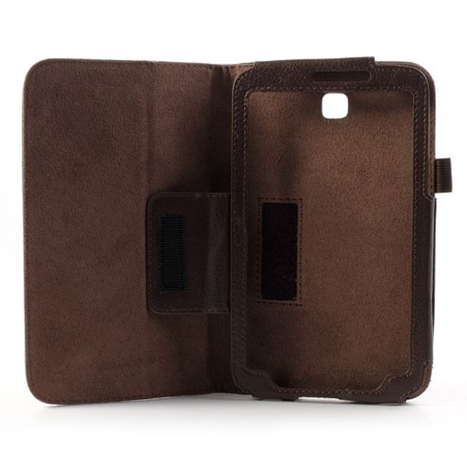 Samsung Galaxy Tab 3 7.0 Litchi-style Leder Case mit Standfunktion - braun