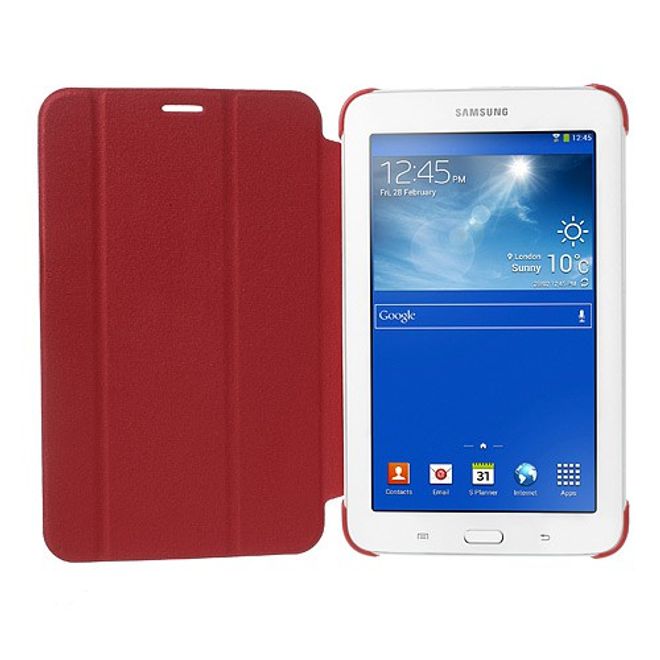Samsung Galaxy Tab 3 7.0 Lite Faltbares Leder Cover - rot