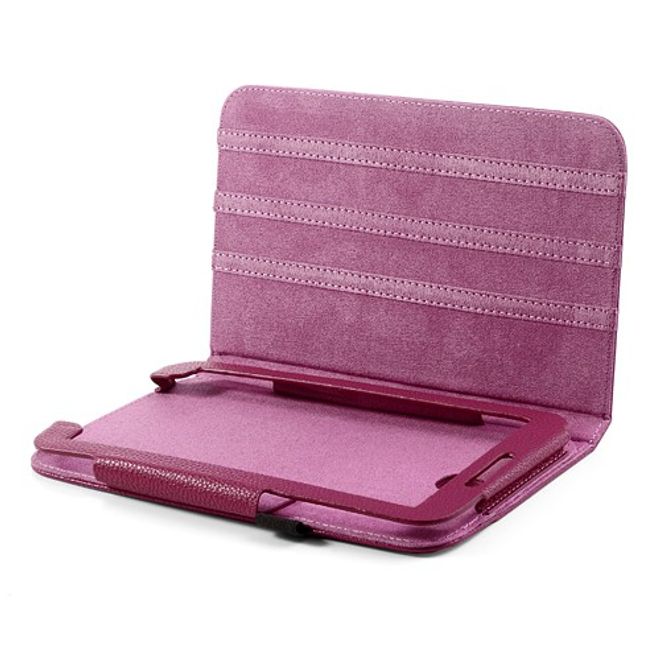 Samsung Galaxy Tab 3 7.0 Magnetisches Leder Case mit Litchi Textur - rosa
