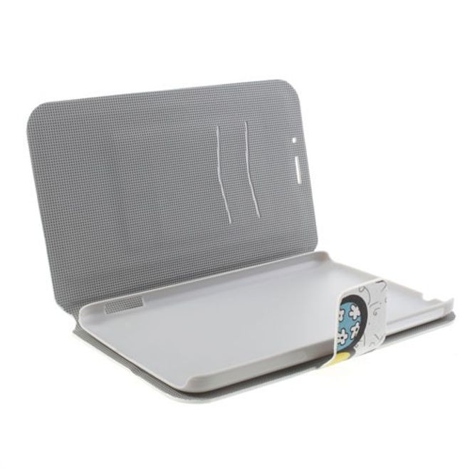 Samsung Galaxy Tab 3 7.0 Leder Case mit farbigen Blumen - weiss