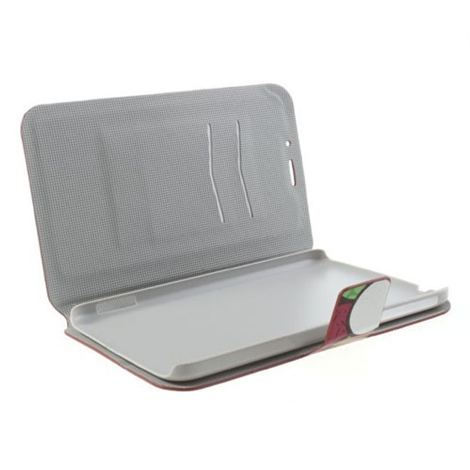 Samsung Galaxy Tab 3 7.0 Leder Case mit farbigen Blumen - rot