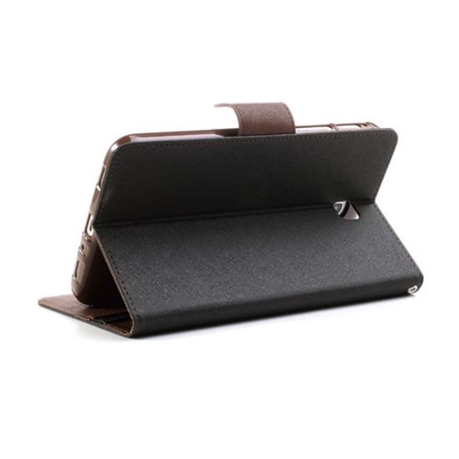Goospery - Samsung Galaxy Tab 3 7.0 Hülle - Tablet Bookcover - Fancy Diary Series - schwarz/braun