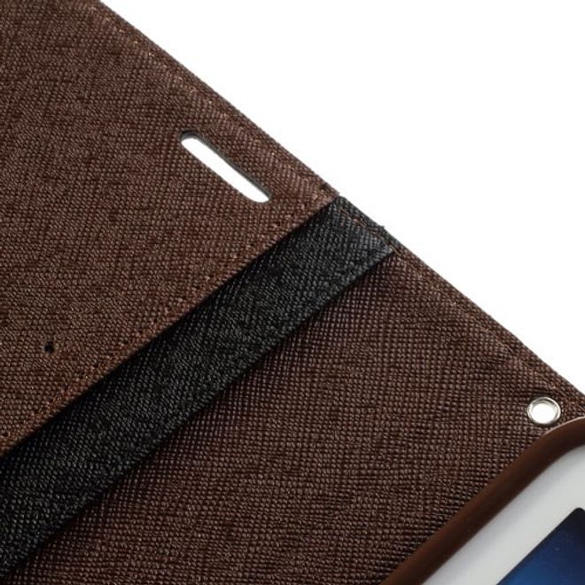 Goospery - Samsung Galaxy Tab 3 7.0 Hülle - Tablet Bookcover - Fancy Diary Series - schwarz/braun