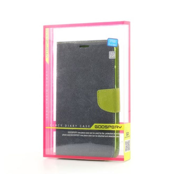 Goospery - Samsung Galaxy Tab 3 7.0 Hülle - Tablet Bookcover - Fancy Diary Series - navy/lime