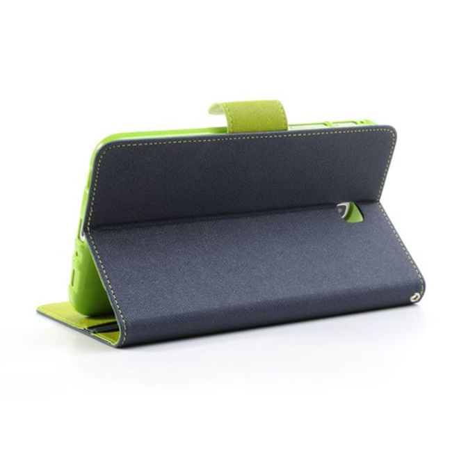 Goospery - Samsung Galaxy Tab 3 7.0 Hülle - Tablet Bookcover - Fancy Diary Series - navy/lime