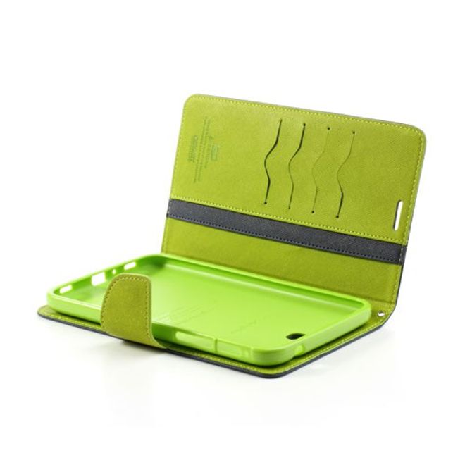Goospery - Samsung Galaxy Tab 3 7.0 Hülle - Tablet Bookcover - Fancy Diary Series - navy/lime