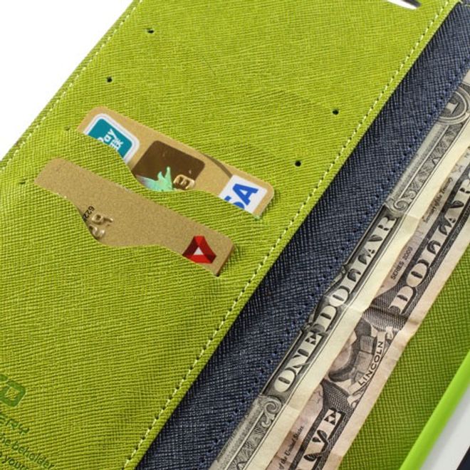 Goospery - Samsung Galaxy Tab 3 7.0 Hülle - Tablet Bookcover - Fancy Diary Series - navy/lime