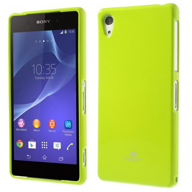 Goospery - Sony Xperia Z2 Handy Hülle - TPU Soft Case - Pearl Jelly Series - lime