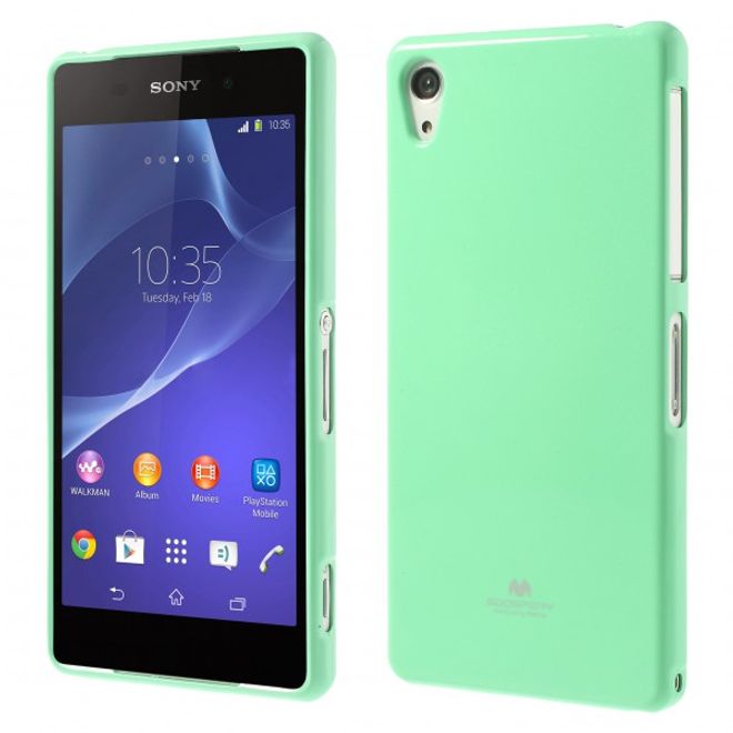 Goospery - Sony Xperia Z2 Handy Hülle - TPU Soft Case - Pearl Jelly Series - lime