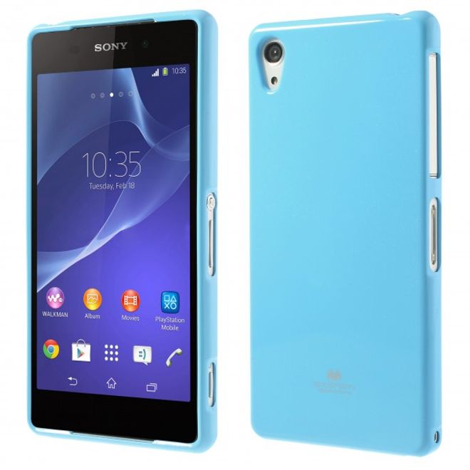 Goospery - Sony Xperia Z2 Handy Hülle - TPU Soft Case - Pearl Jelly Series - himmelblau
