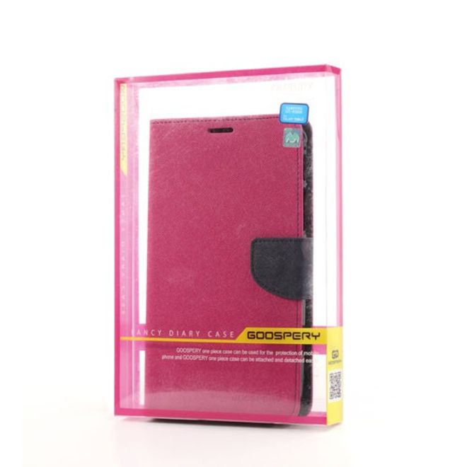 Goospery - Samsung Galaxy Tab 3 7.0 Hülle - Tablet Bookcover - Fancy Diary Series - pink/navy