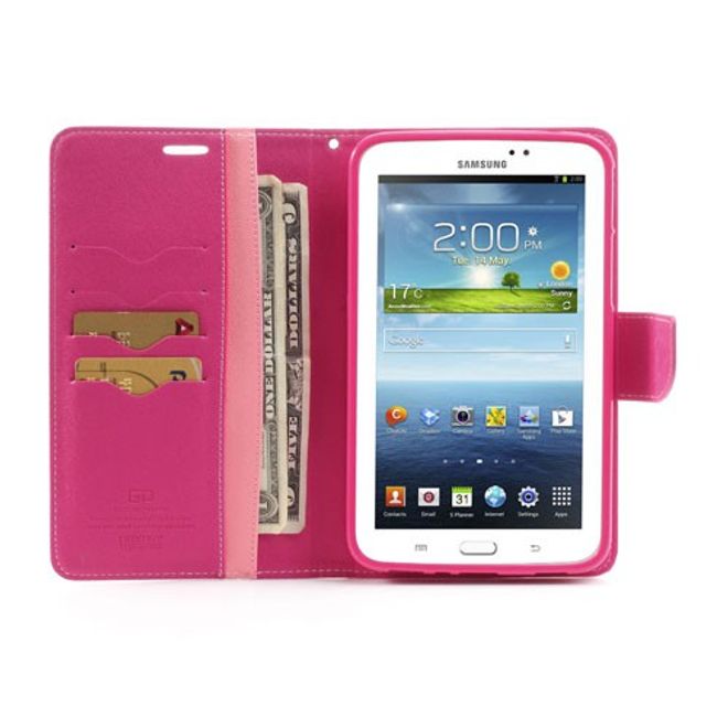 Goospery - Samsung Galaxy Tab 3 7.0 Hülle - Tablet Bookcover - Fancy Diary Series - rosa/pink