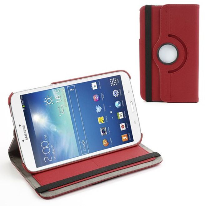 Samsung Galaxy Tab 3 8.0 Leder Case 360° rotierbar - rot
