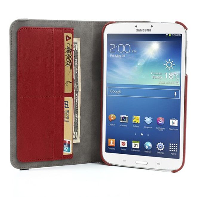 Samsung Galaxy Tab 3 8.0 Leder Case 360° rotierbar - rot