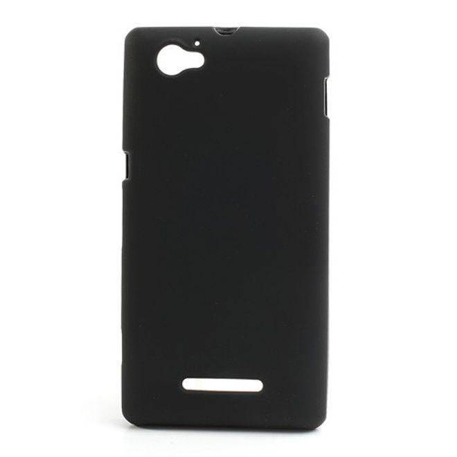 Sony Xperia M Elastisches, mattes Plastik Case - schwarz