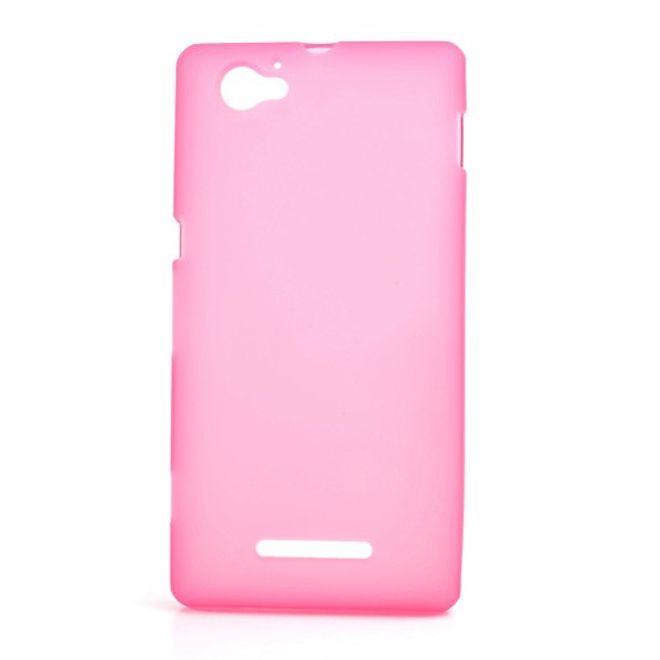 Sony Xperia M Elastisches, mattes Plastik Case - pink