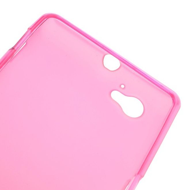 Sony Xperia M Elastisches, mattes Plastik Case - pink