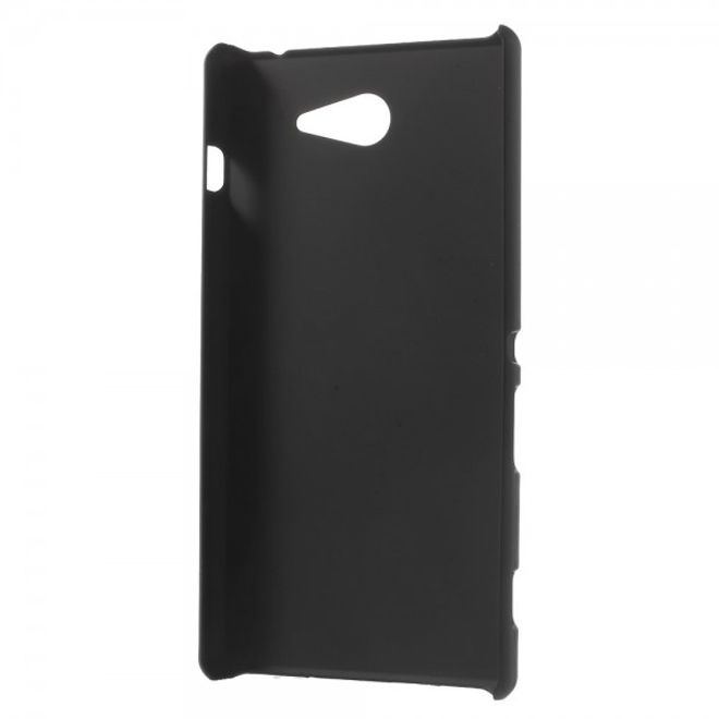 Sony Xperia M2 Gummiertes Hart Plastik Case - schwarz