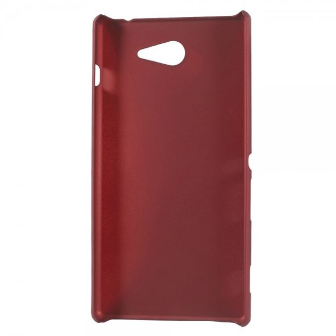Sony Xperia M2 Gummiertes Hart Plastik Case - rot