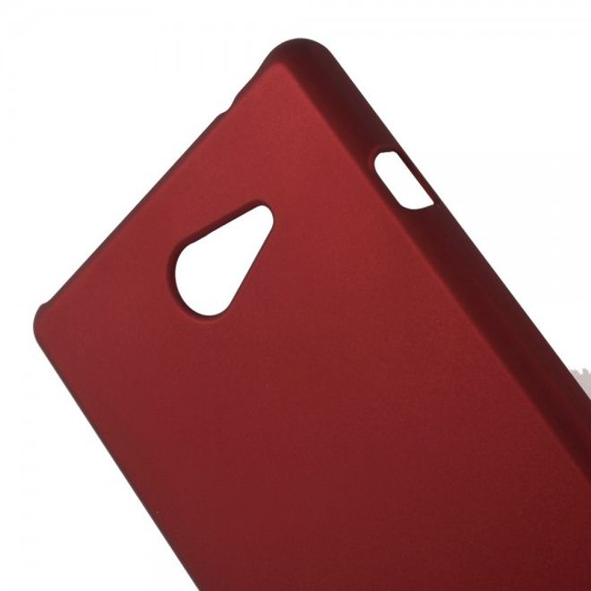 Sony Xperia M2 Gummiertes Hart Plastik Case - rot