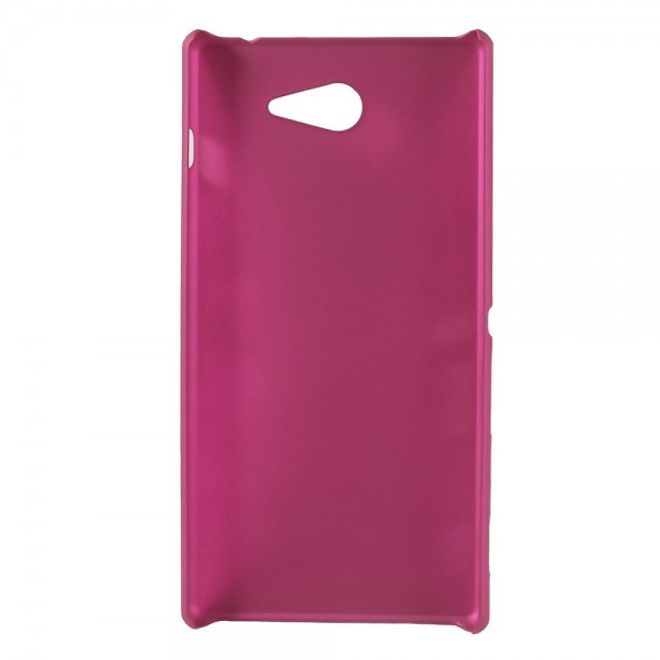 Sony Xperia M2 Gummiertes Hart Plastik Case - rosa