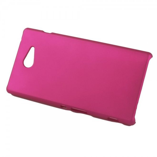 Sony Xperia M2 Gummiertes Hart Plastik Case - rosa