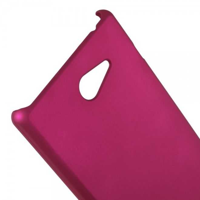 Sony Xperia M2 Gummiertes Hart Plastik Case - rosa