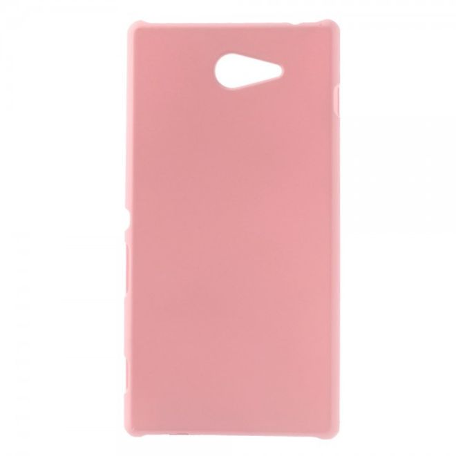 Sony Xperia M2 Gummiertes Hart Plastik Case - pink