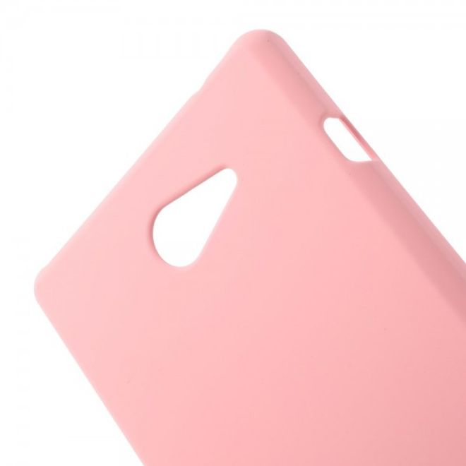 Sony Xperia M2 Gummiertes Hart Plastik Case - pink