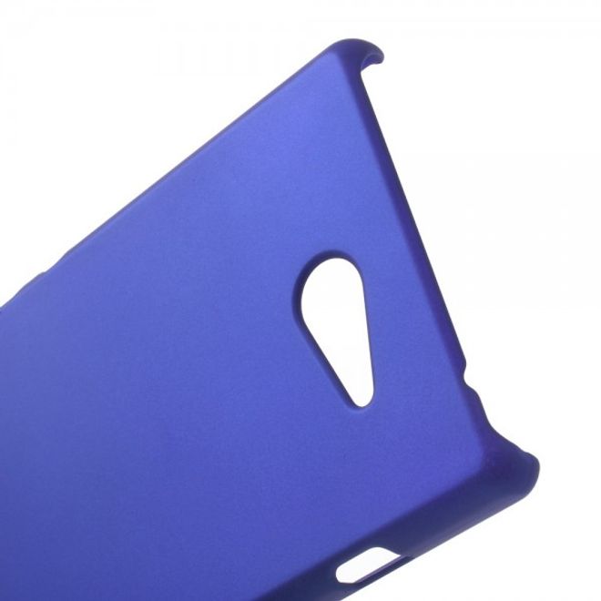 Sony Xperia M2 Gummiertes Hart Plastik Case - dunkelblau