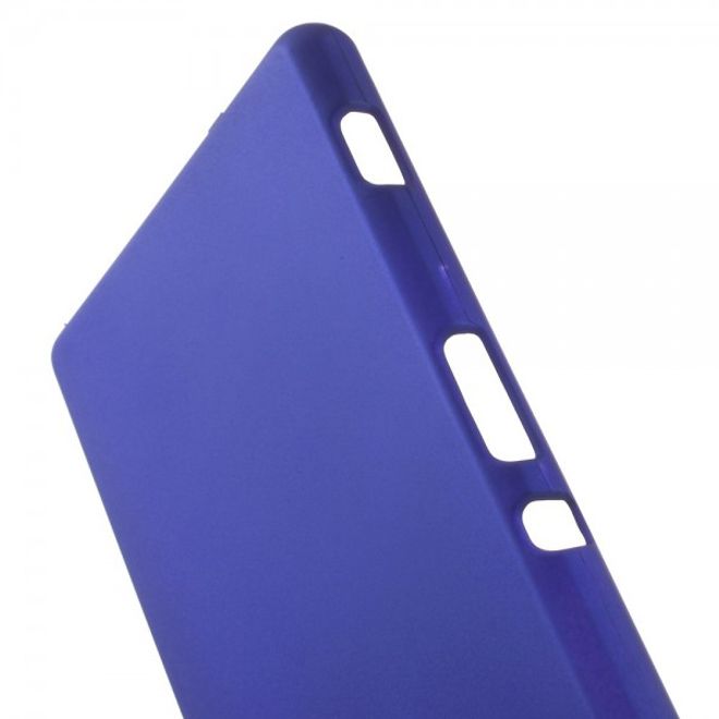 Sony Xperia M2 Gummiertes Hart Plastik Case - dunkelblau