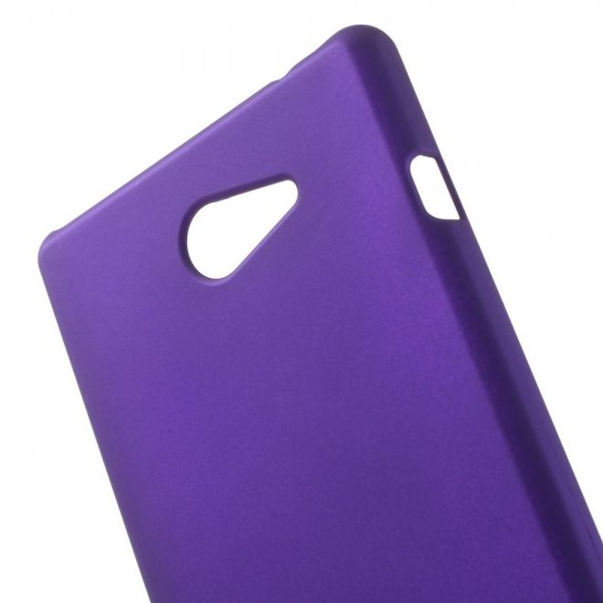 Sony Xperia M2 Gummiertes Hart Plastik Case - purpur