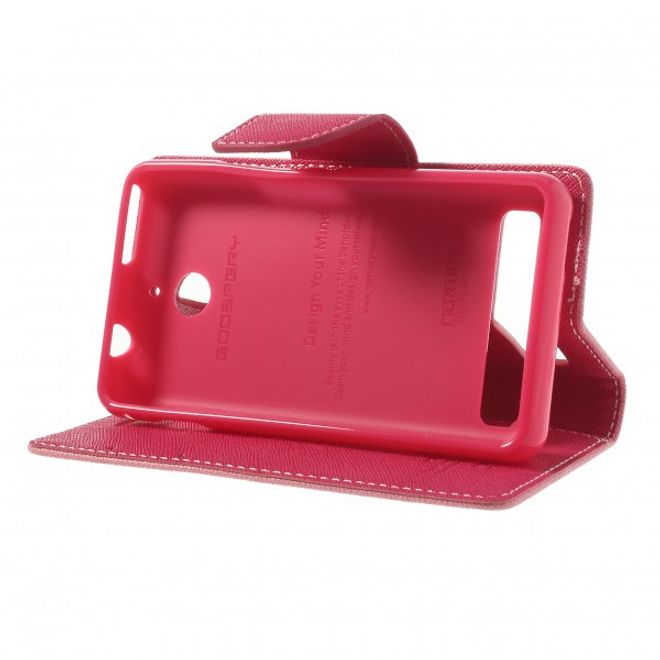 Goospery - Sony Xperia E1/E1 Dual Hülle - Handy Bookcover - Fancy Diary Series - rosa/pink