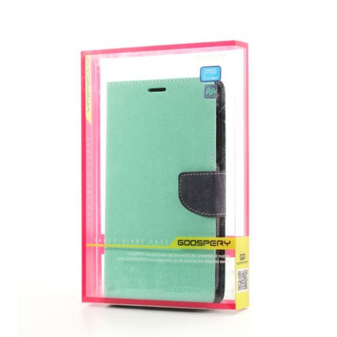 Goospery - Samsung Galaxy Tab 3 7.0 Hülle - Tablet Bookcover - Fancy Diary Series - mint/navy