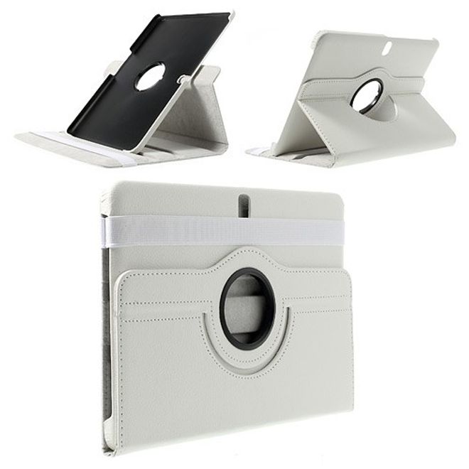 Samsung Galaxy Tab Pro 10.1 (T520/T525) Leder Case mit Litchimuster - weiss