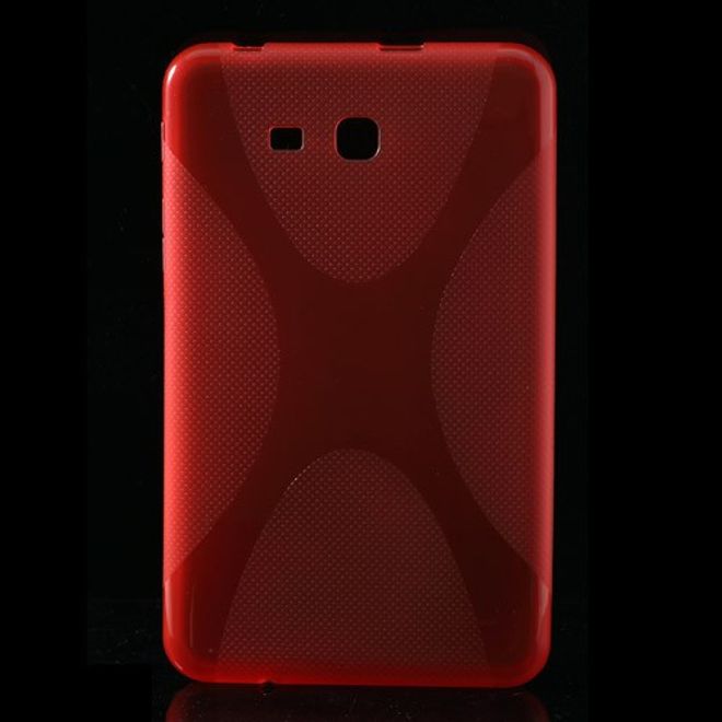 Samsung Galaxy Tab 3 7.0 Lite Elastisches Plastik Case X-Shape - rot