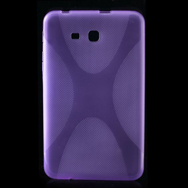 Samsung Galaxy Tab 3 7.0 Lite Elastisches Plastik Case X-Shape - purpur